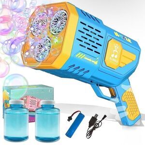 COPY - Bubble Machine Gun, Automatic Bubble Gun with Colorful Lights Built-in s…